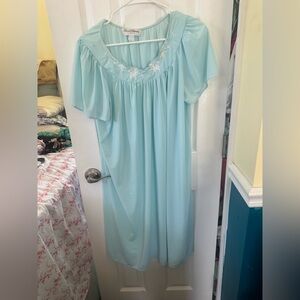 Miss Elaine Aqua Embroidered Chemise